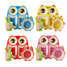 Owl Bamboo Ware Kids Dinnerware Set for Christmas Gift